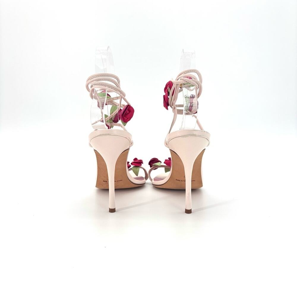 Manolo Blahnik Spring 2016 Xafiore Rose Ankle Strap Sandals 37 - Picture 8 of 14